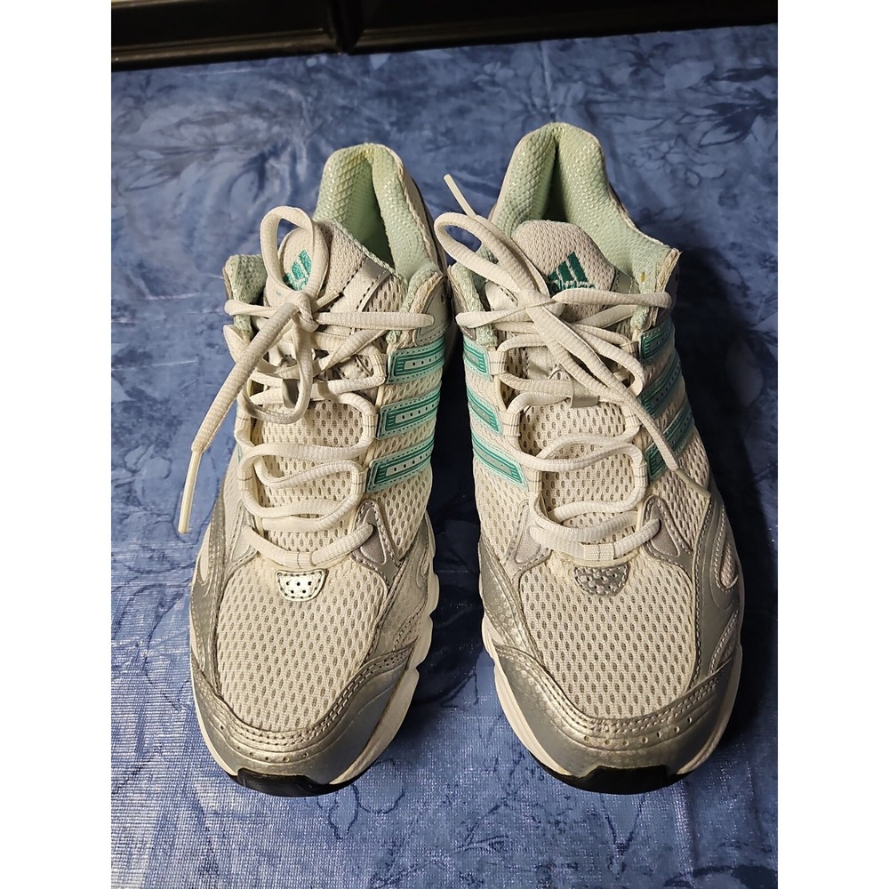 Adidas‎ Womens Adiprene White/gray/3 blue stripes  Running Shoes Sneakers Size 9